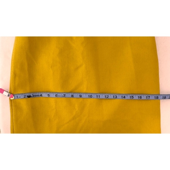 J-Crew #2  Yellow Lined Pencil Skirt w/ Back Split, 10p - Picture 7 of 12
